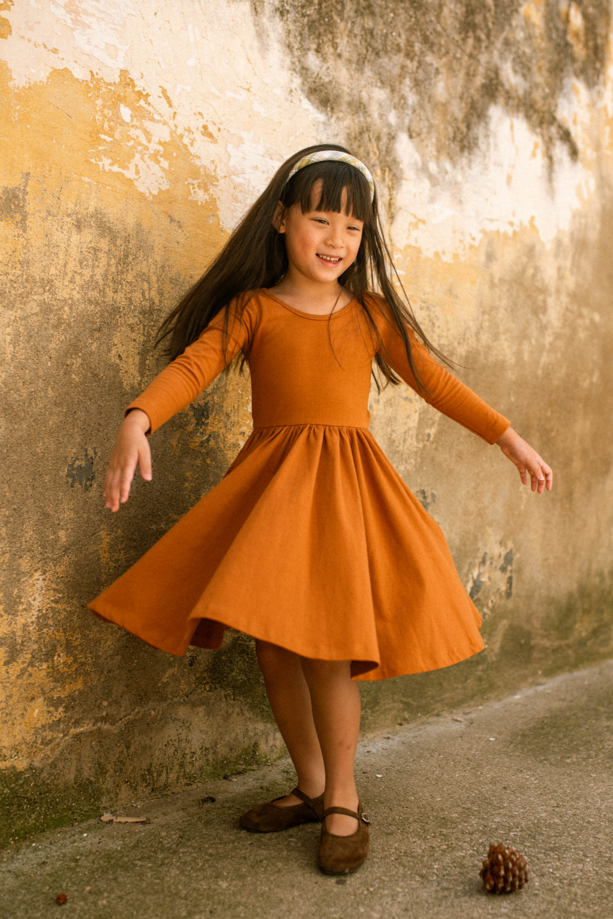 3/4 Sleeve Twirl Dress in Caramel Cafe