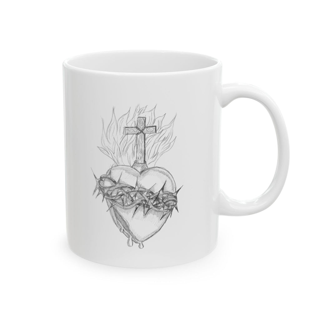 Sacred Heart Ceramic Mug, 11oz