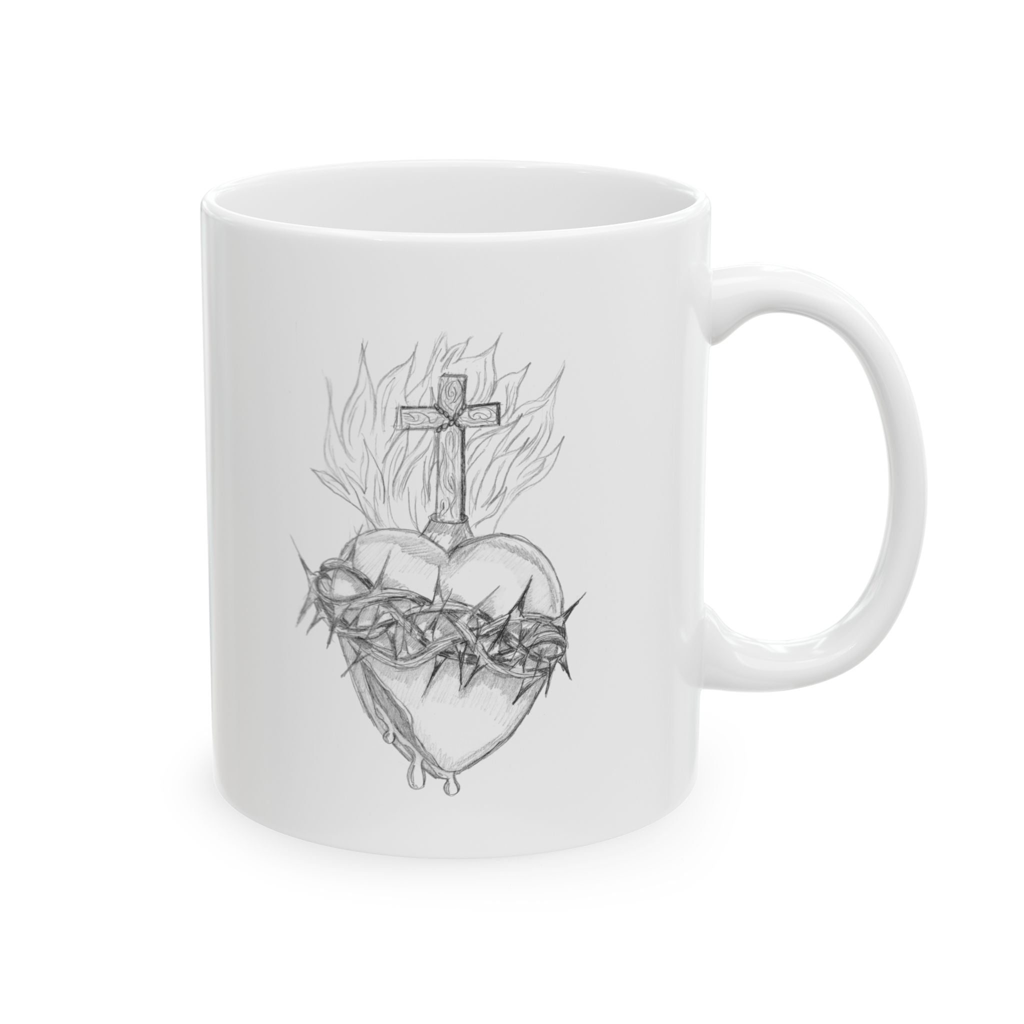 Sacred Heart Ceramic Mug, 11oz