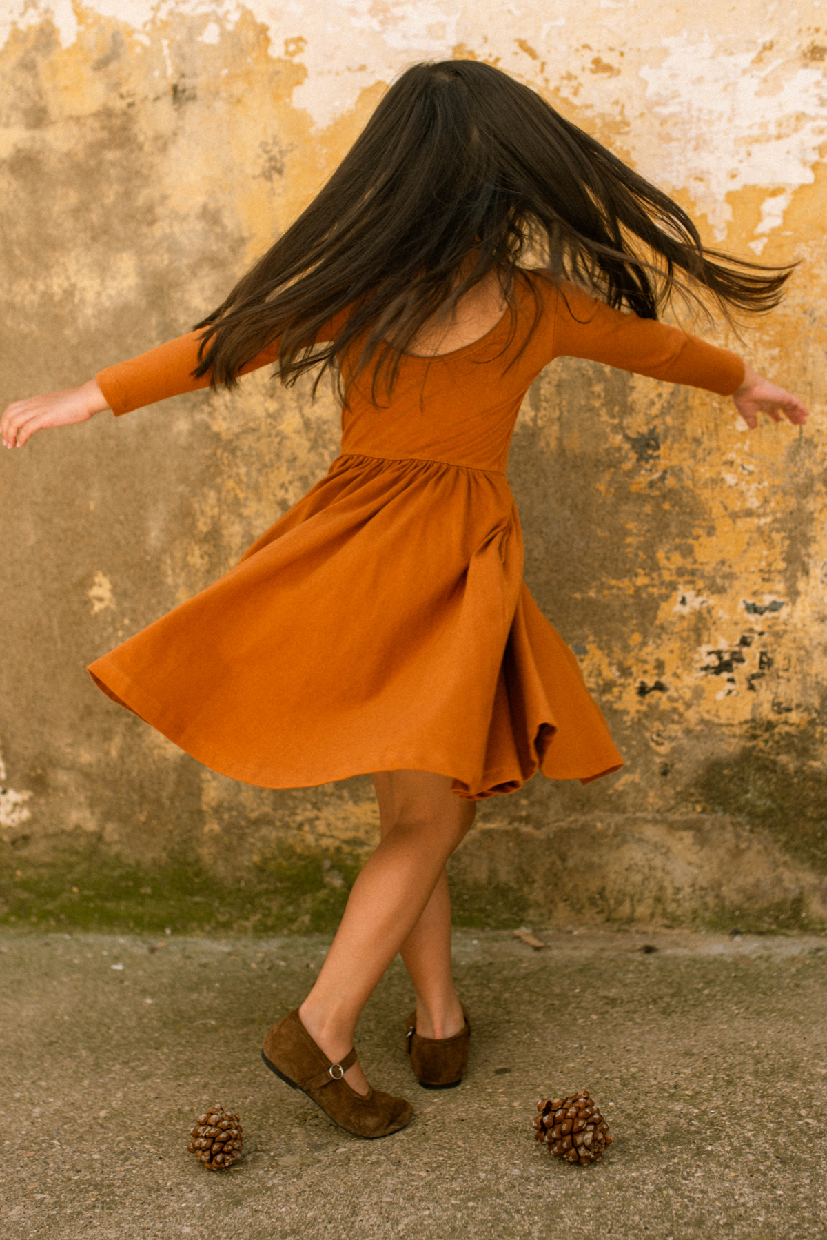 3/4 Sleeve Twirl Dress in Caramel Cafe
