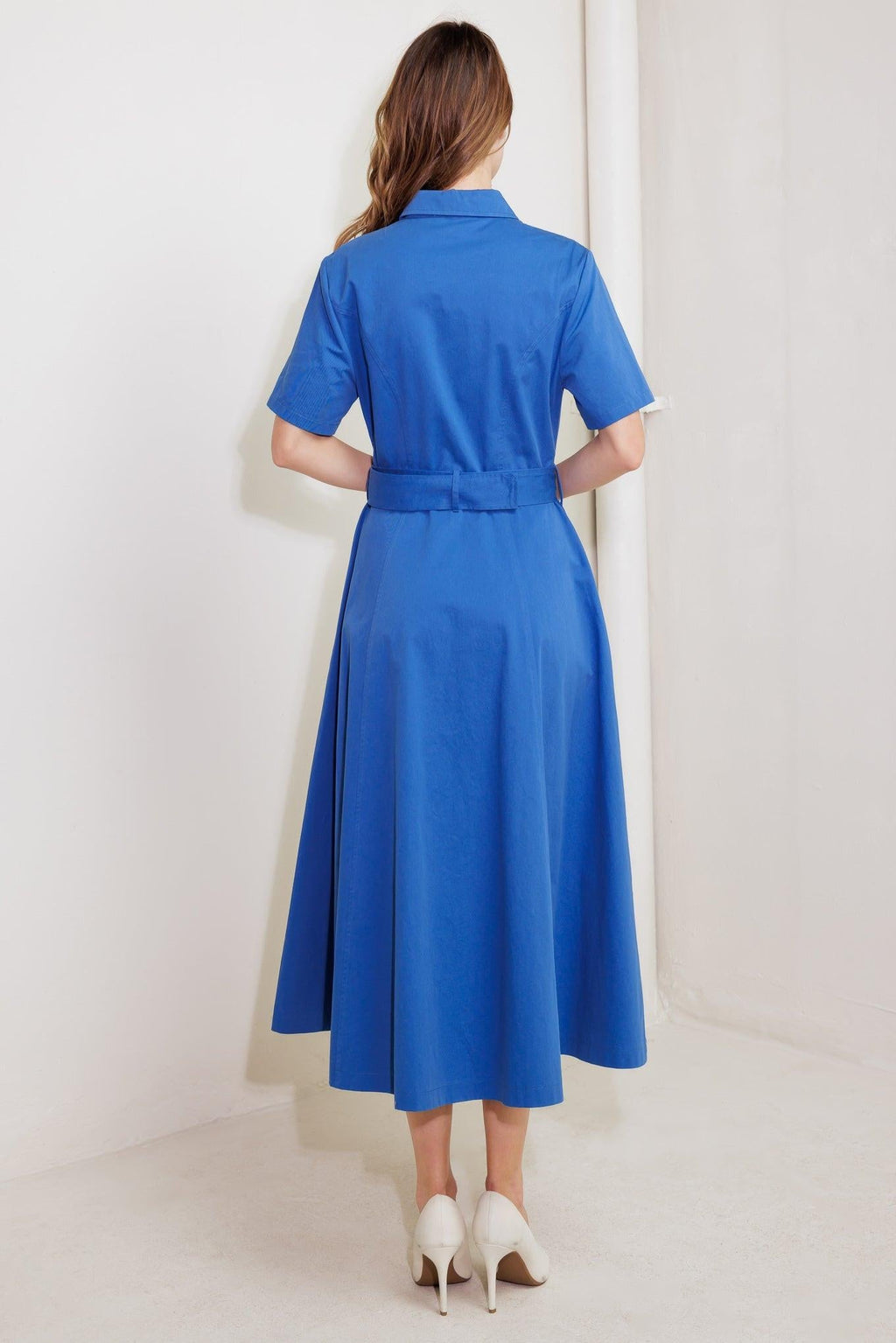 LUCKY ME WOVEN MIDI DRESS