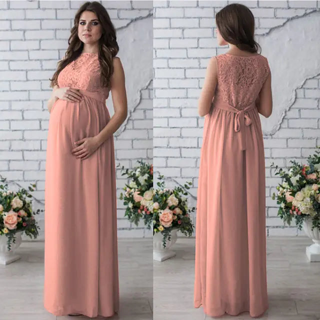 Lace Sleeveless Maternity Dress for Expecting Mothers - # WOAA211410008 - PRG