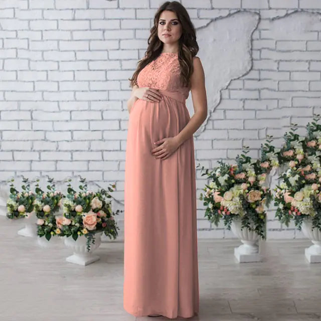 Lace Sleeveless Maternity Dress for Expecting Mothers - # WOAA211410008 - PRG