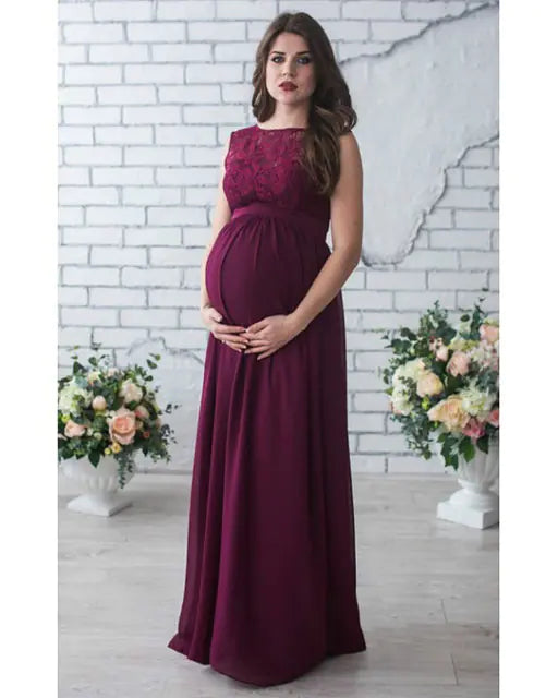 Lace Sleeveless Maternity Dress for Expecting Mothers - # WOAA211410008 - PRG